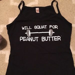 Workout “will squat for peanut butter” shirt